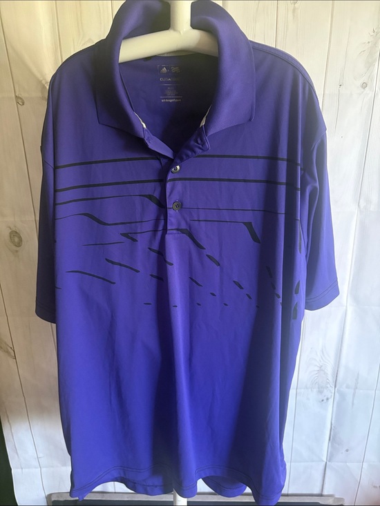 adidas Other - Adidas Men’s Purple Polo with Black Graphic Trim